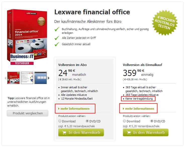 Lexware Aktualitätsgarantie: Praktisch oder ärgerlich? Aktualitätsgarantie Produktseite
