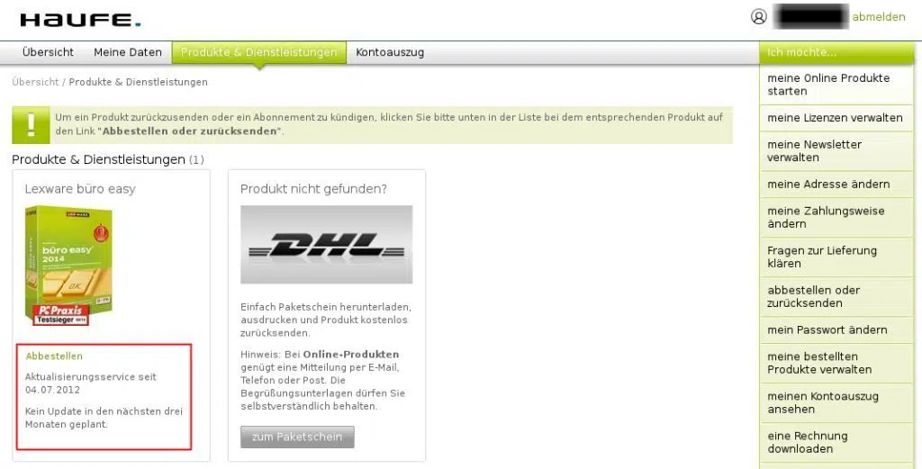 Lexware Aktualitätsgarantie: Praktisch oder ärgerlich? Aktualitätsgarantie Kundenkonto