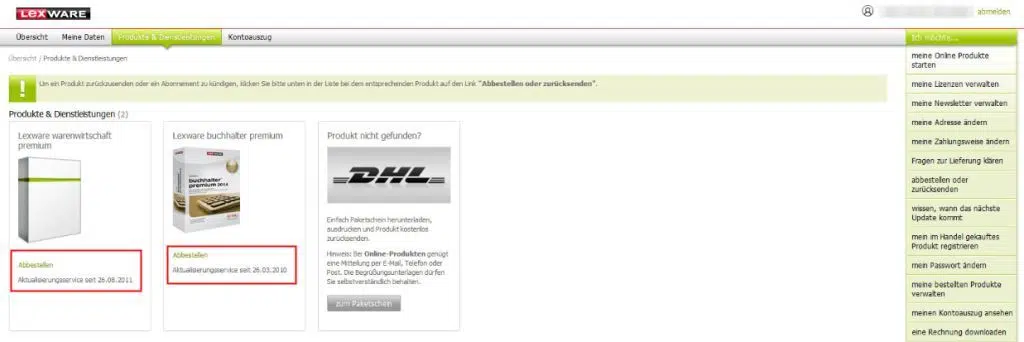 Lexware Aktualitätsgarantie: Praktisch oder ärgerlich? Aktualitätsgarantie Kundenkonto