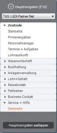 Navigation im Programm