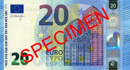 Muster neue Euro Banknote 20 Serie 2