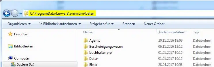 Windows Explorer: Adresszeile mit Pfad