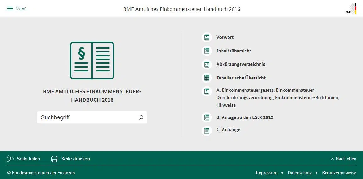 BMF: Einkommensteuerhandbuch nun digital verfügbar