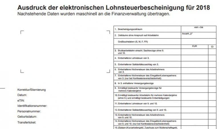 Muster Lohnsteuerbescheinigung 2018 | Lex-blog.de