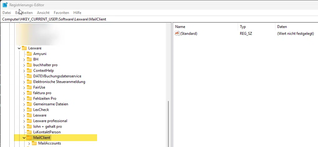 Registry - Lexware - MailClient