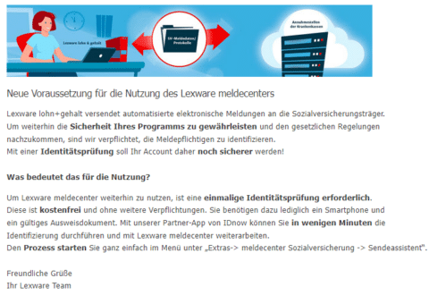 Lexware Meldecenter Identifizierung | Lex-blog.de