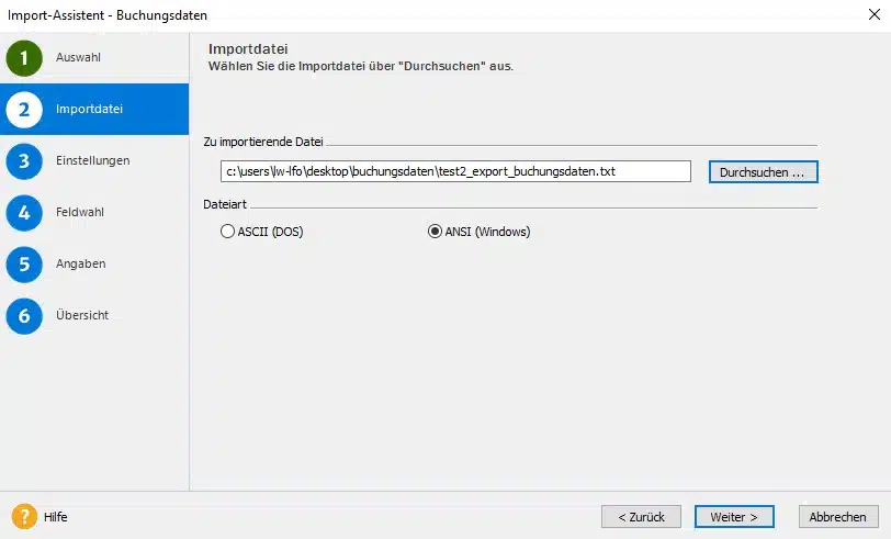 ASCII-Import Buchungsdaten in Lexware buchhaltung