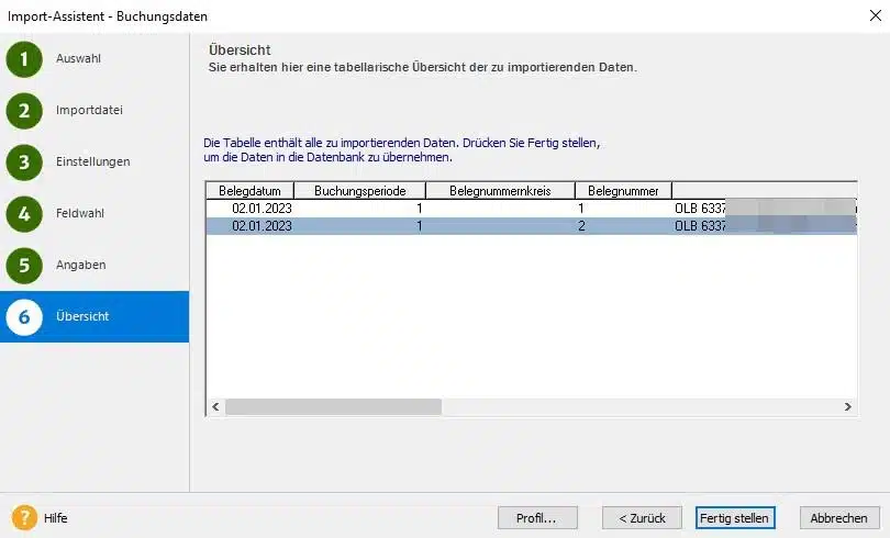 ASCII-Import Buchungsdaten in Lexware buchhaltung