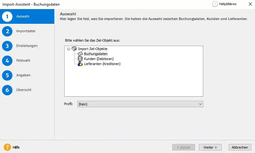 ASCII-Import Buchungsdaten in Lexware buchhaltung