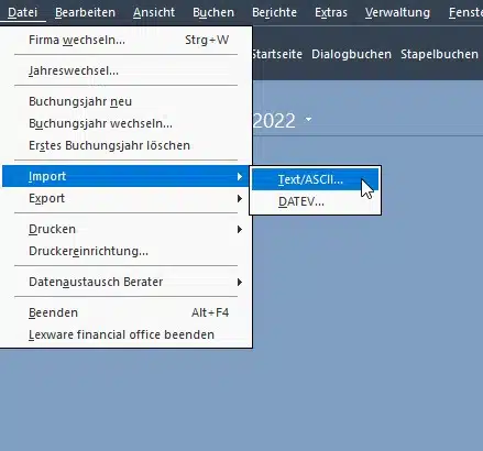 ASCII-Import Buchungsdaten in Lexware buchhaltung