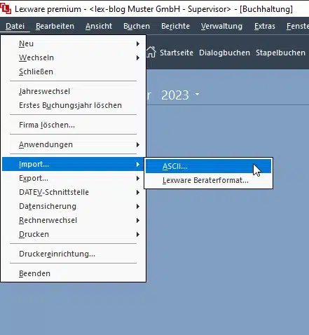 ASCII-Import Buchungsdaten in Lexware buchhaltung