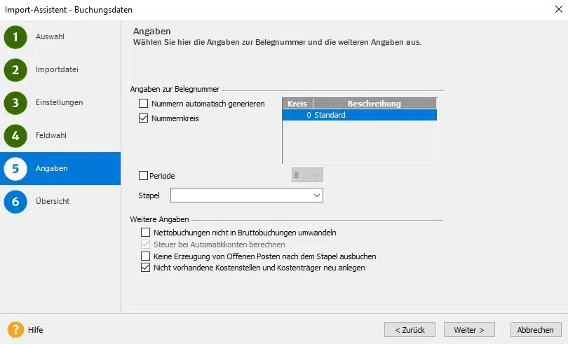 ASCII-Import Buchungsdaten in Lexware buchhaltung