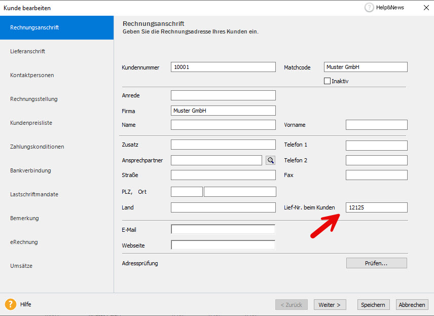 LieferantenNr. bei Kunde - faktura+auftrag