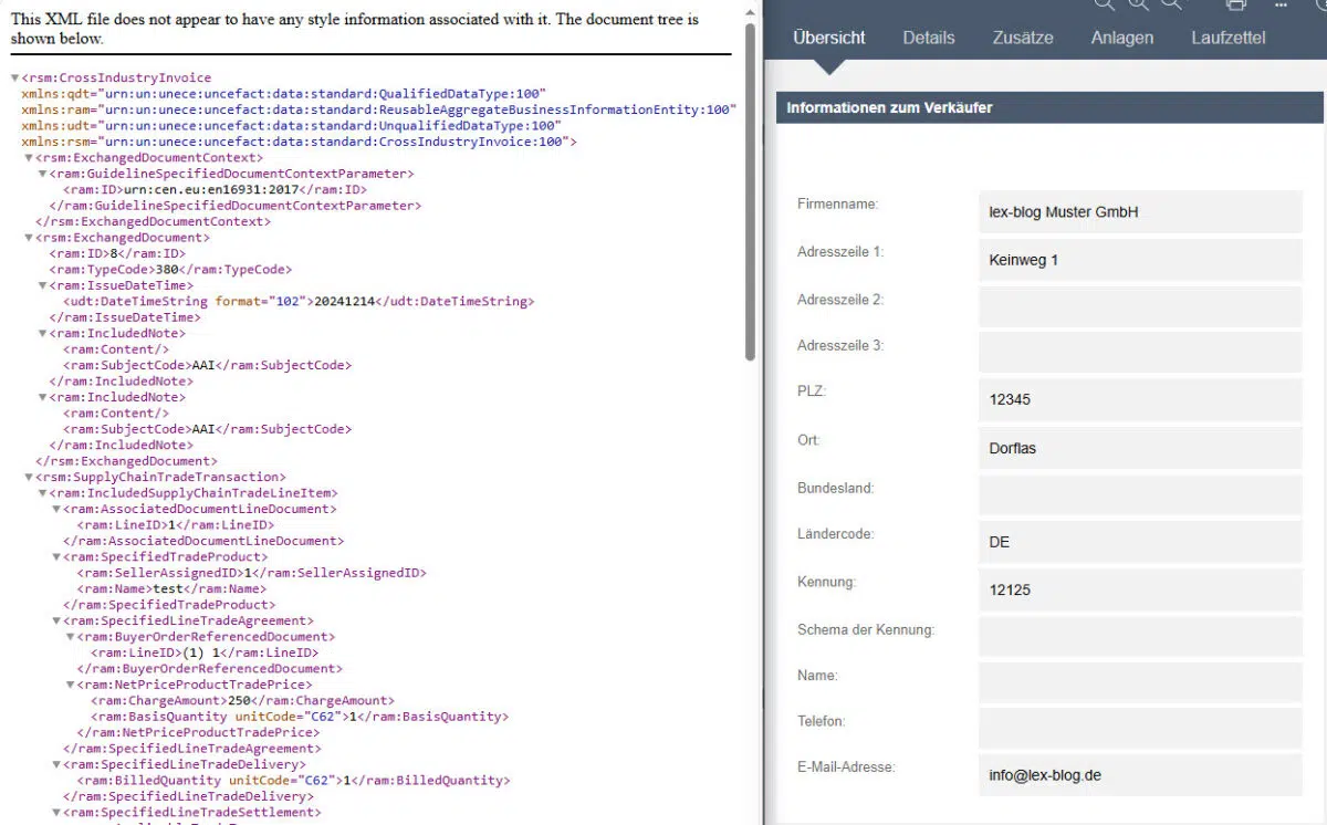 E-Rechnung in Lexware prüfen E-Rechnung in Lexware bequem prüfen - XML vs. Ansicht im Viewer