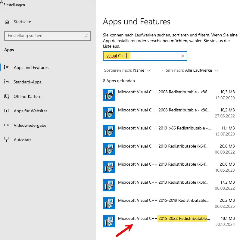 Microsoft Visual C++ 2015-2022 Redistributable