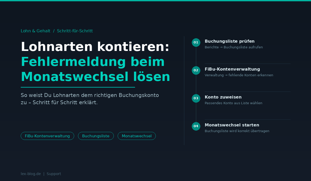 Lexware Lohnarten kontieren - Fehler bei Monatswechsel Lexware Lohnarten kontieren