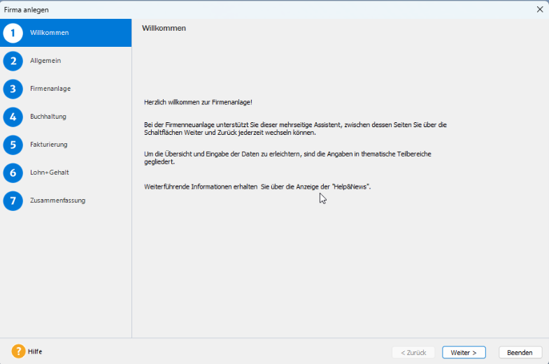 Neue Firma in Lexware anlegen neue Firma anlegen - Lexware basis / plus Version